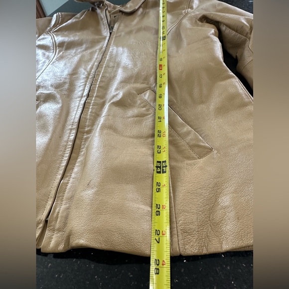 SERGIO VADDUCCI Leather Jacket Coat ZIP BELTED Removable Lining TAN Woman’s L - Picture 8 of 12